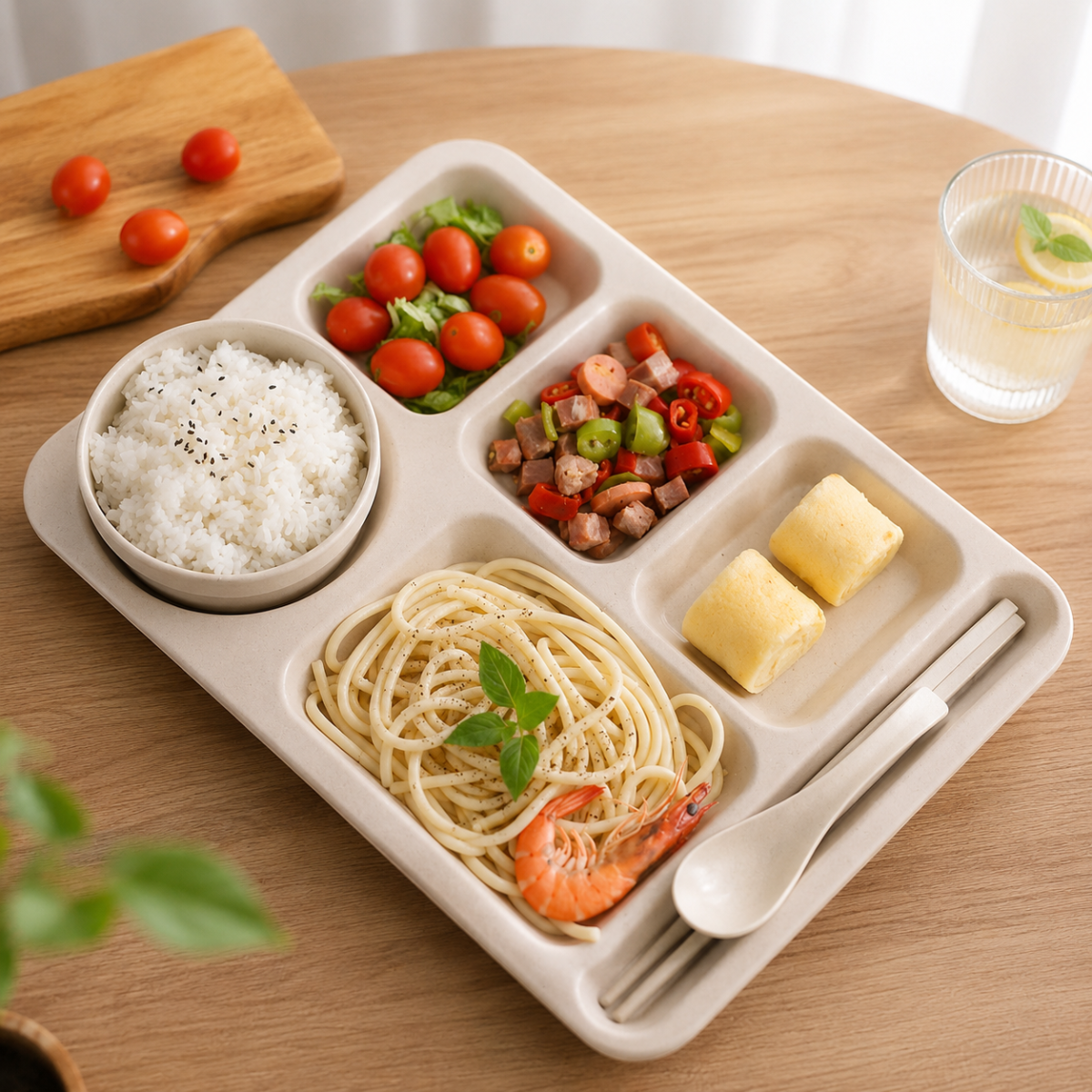 Divided Plate Diet Plate Compartment Plate 分格餐盘 4 In 1