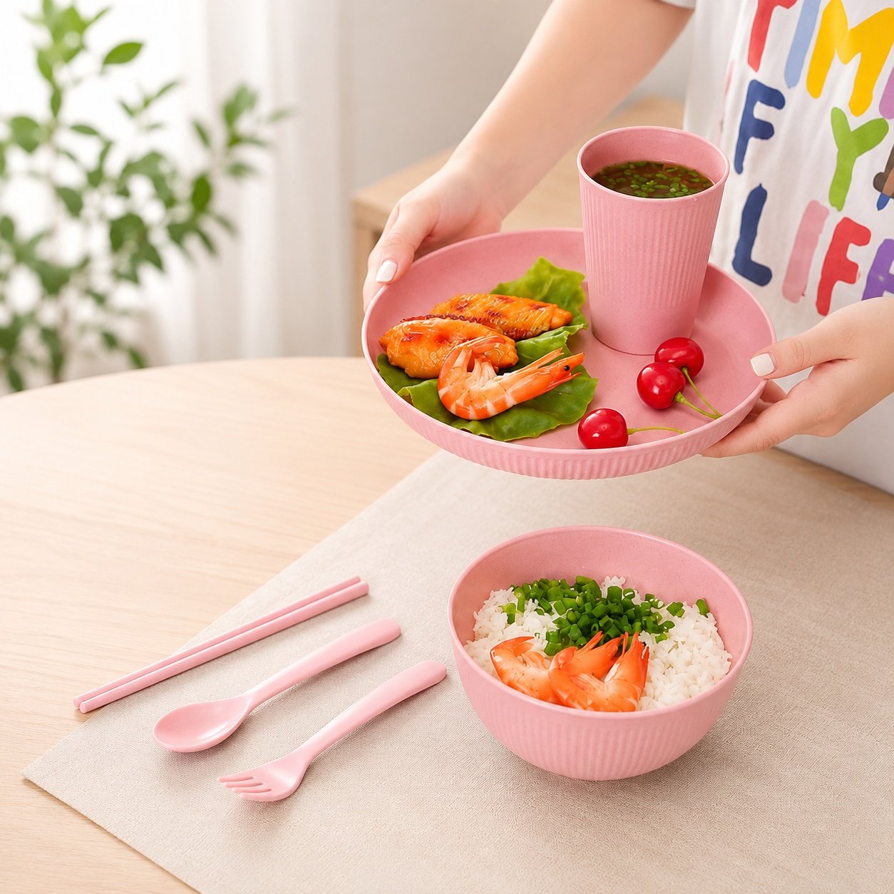 6 Pcs Wheat Straw Plate Set (4)