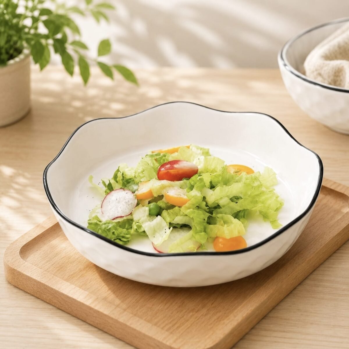 8' Diamond Plate Set Spaghetti Pasta Plate Dinner Plate陶瓷钻石款餐盘