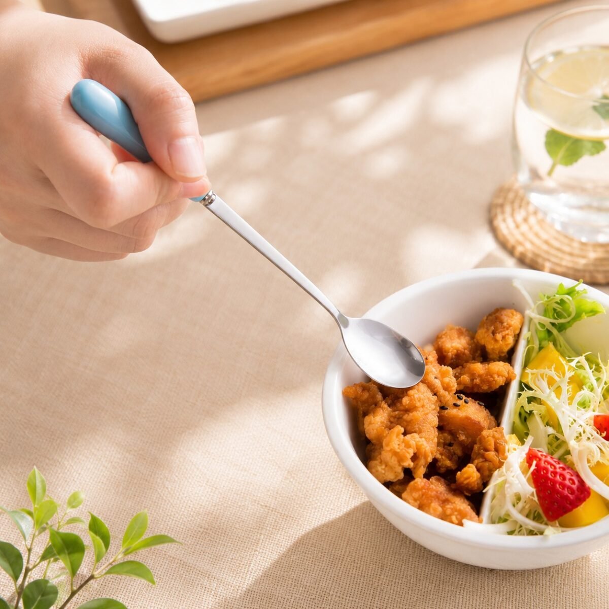 Teaspoon Coffee Spoon Aesthetic Spoon Stainless Steel Teaspoon陶瓷柄咖啡勺