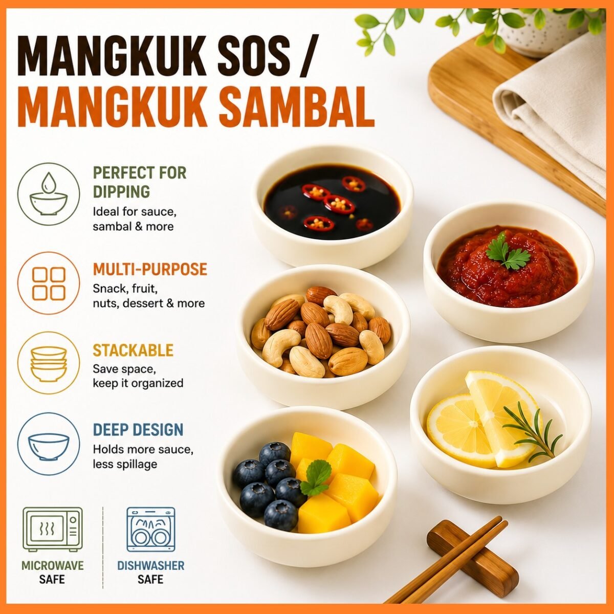Sauce Dish Sauce Bowl Snack Bowl Ceramic Sauce Plate 奶白酱料碟